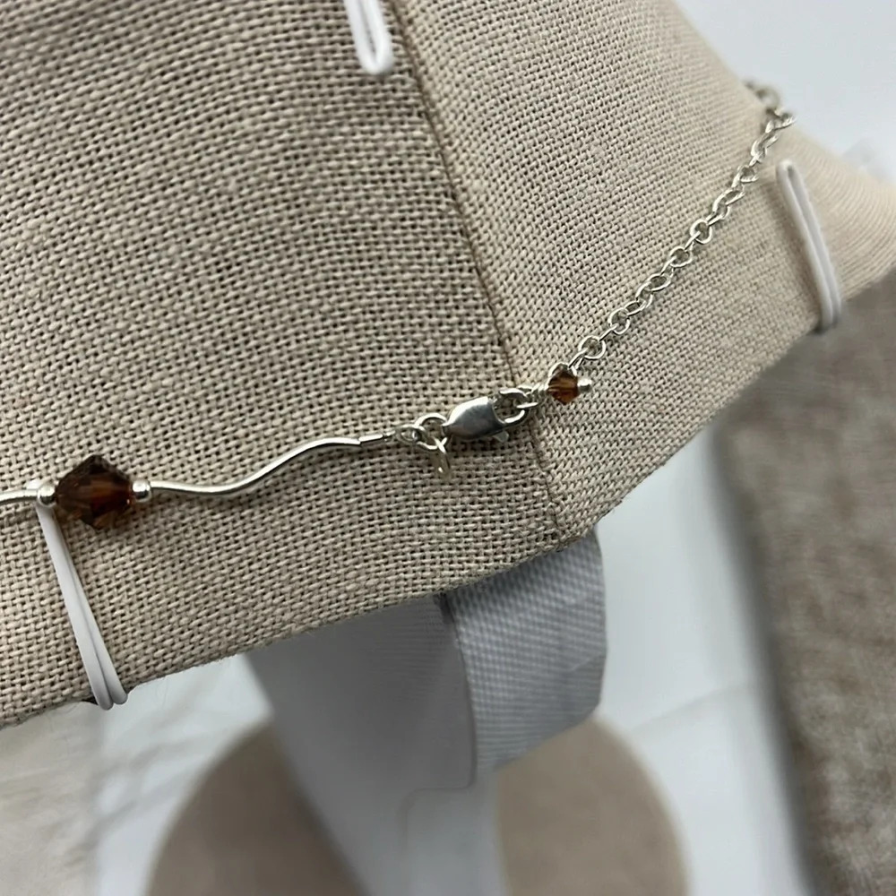 Sterling silver adjustable 16-18 necklace with matching earrings - Picture 8 of 12